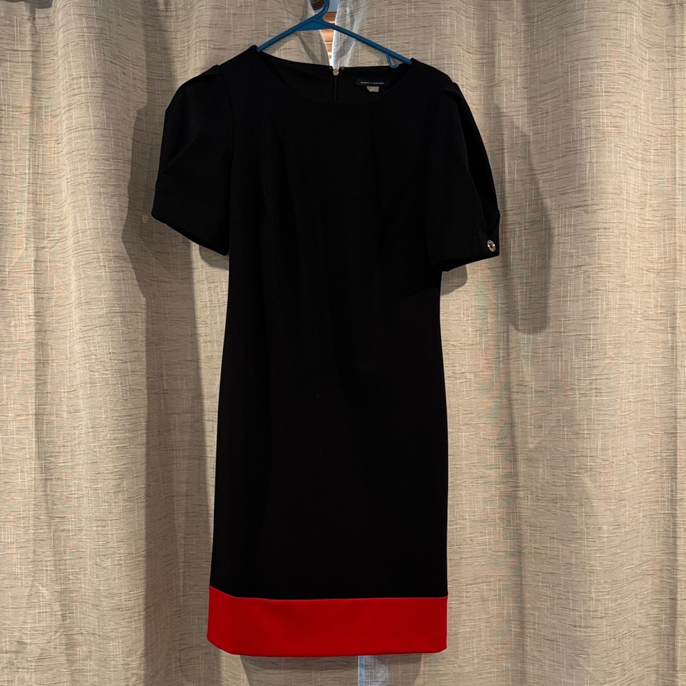 Tommy Hilfiger Black Dress with Red Hem